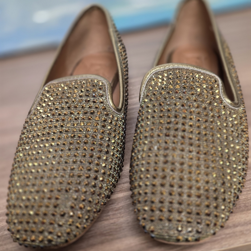 Kurt Geiger Gold Studded Loafers